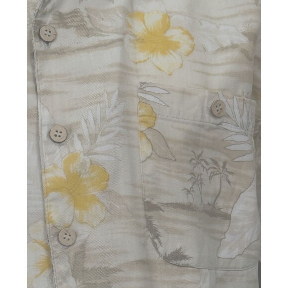 Vintage Hawaiian Shirt Summa Large Y2K Aloha Palm Tree Hibiscus Island Resort - Picture 3 of 4